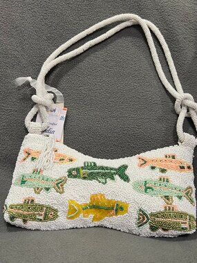 Viral Beaded Fish Bag Bright and Colorful,Made in India beaded fish shoulder bag